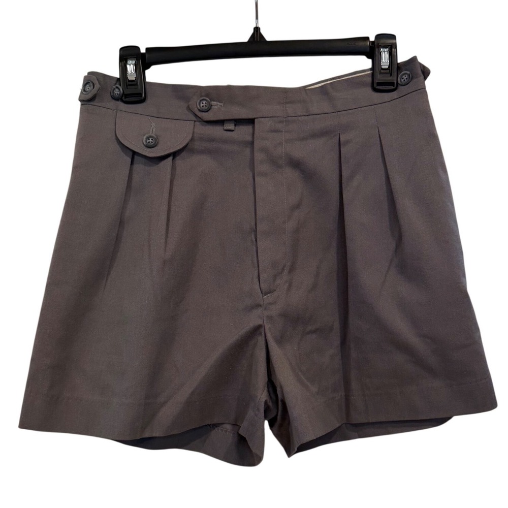 Vintage J. Crew Oarsman Outfitters Gray Pleated Safari Shorts Womens Size 12
